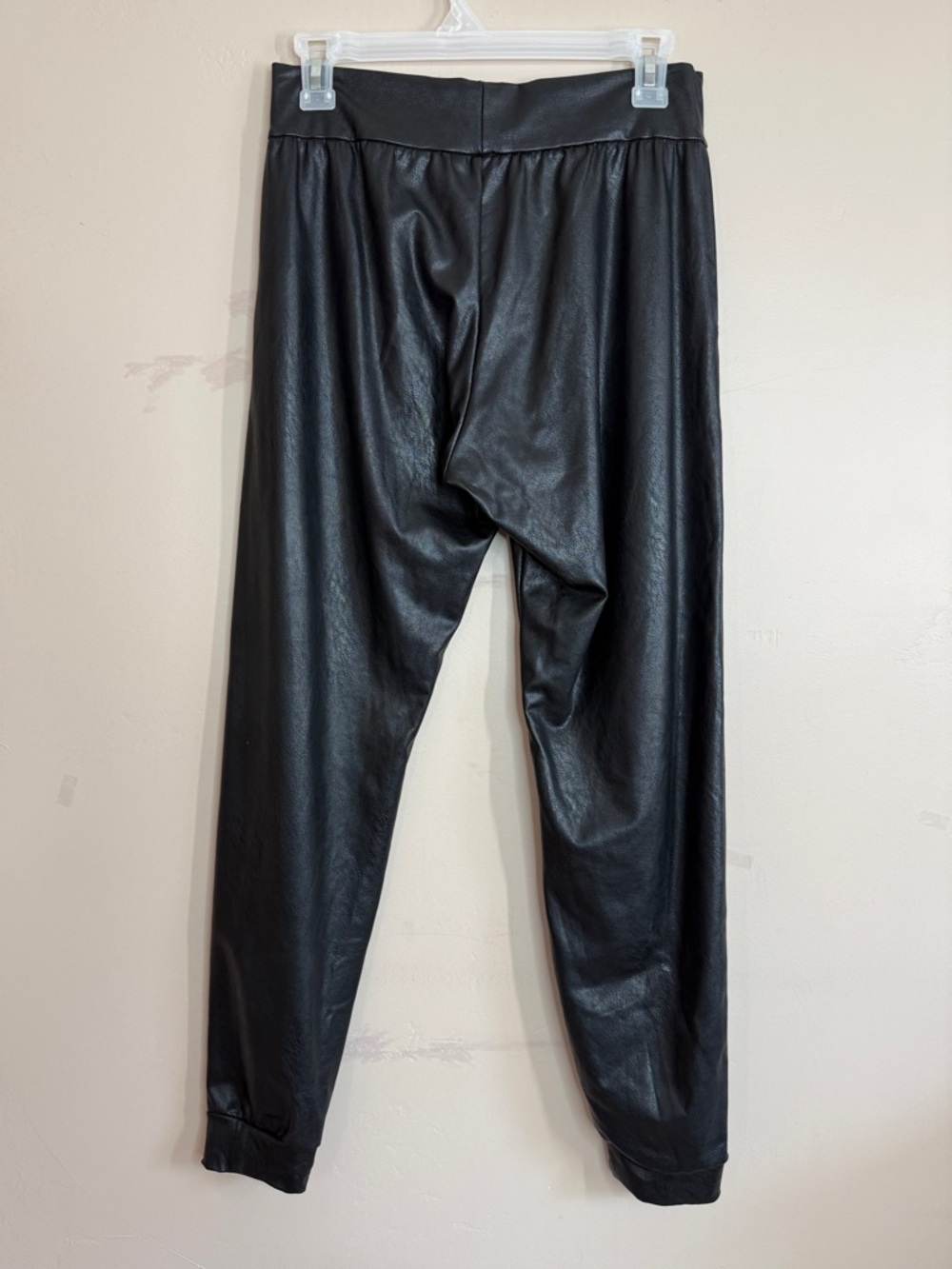 Commando Faux Leather Jogger Pants Black Slim Pull On Size S - Picture 8 of 11